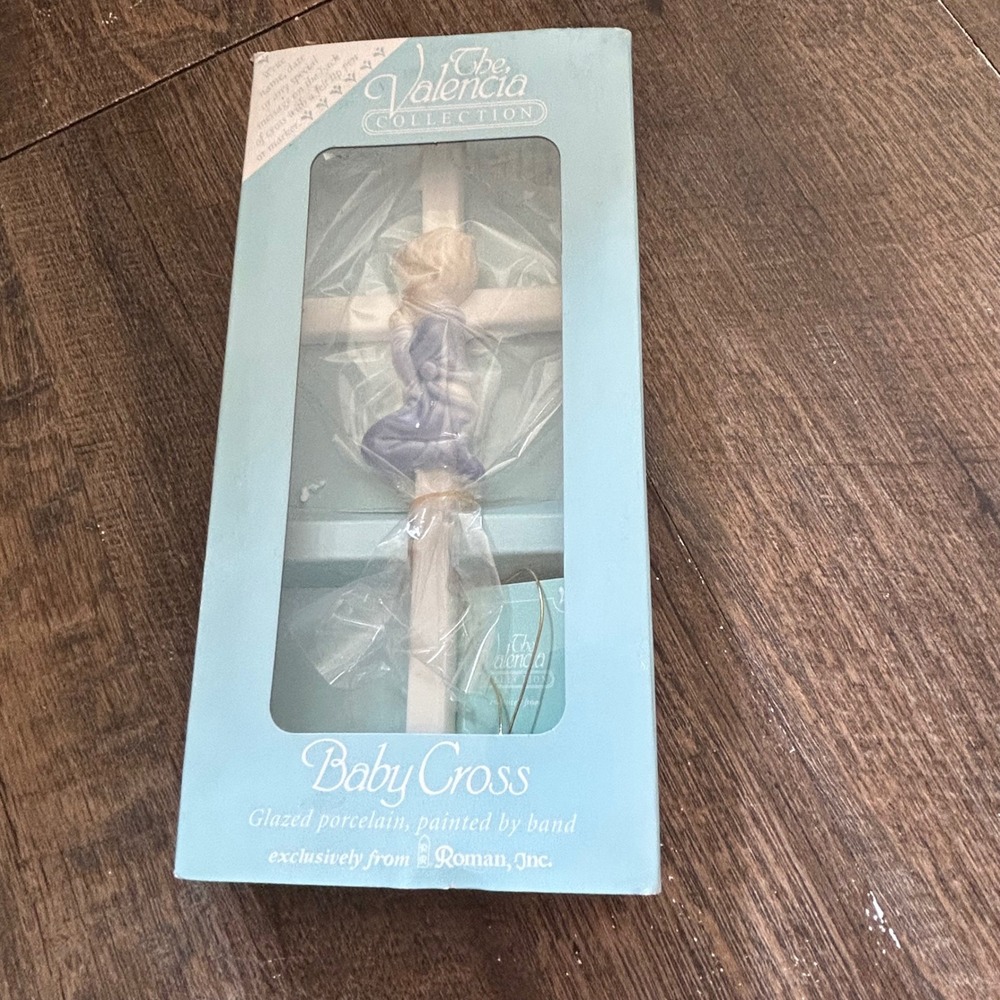 Roman Inc Valencia Collection Baby Boy‎ Cross Porcelain Praying Boy 57029B 1995